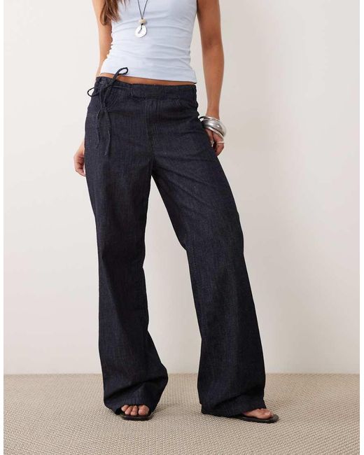 Mango Claire Denim Broek in het Blue