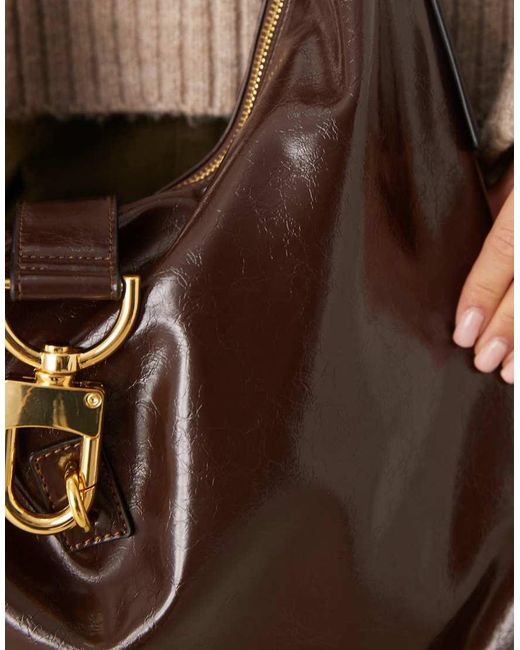 ASOS Natural Statement Buckle Slouch Tote Bag