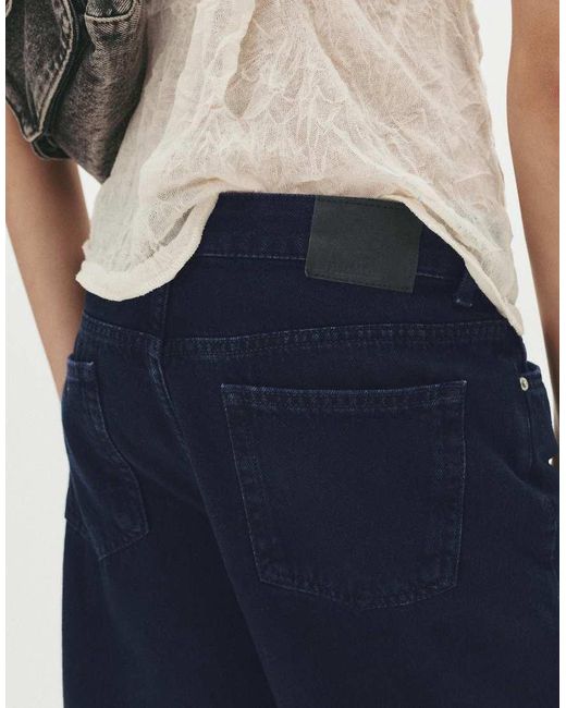 Jeans Larghi Oversize Indaco Scuro di Pull&Bear in Blue