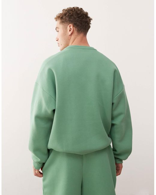 Collusion Green Heavyweight Boxy Sweat for men