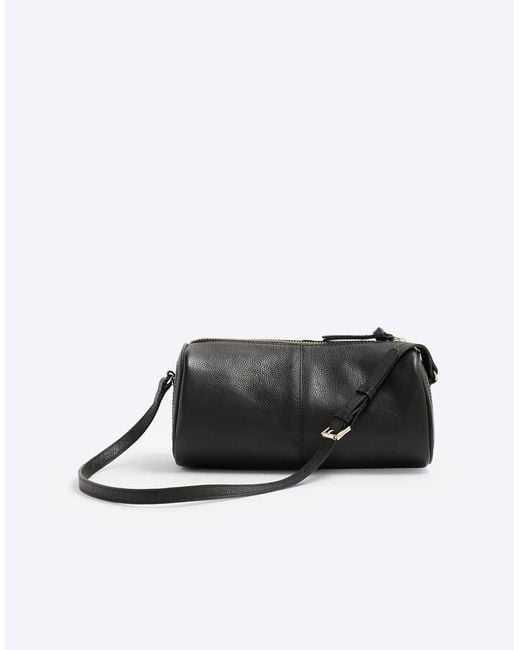 River Island Black Leather Shoulder Bag