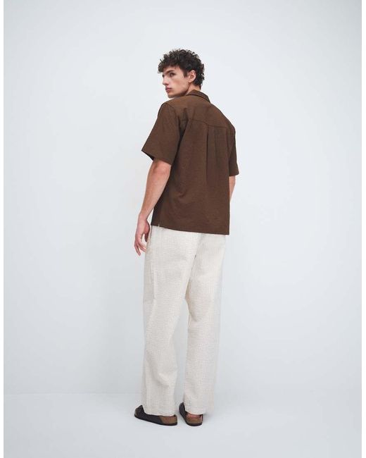 ASOS Natural Textured Loose Straight Leg Pants for men
