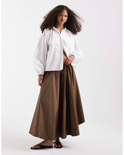 ASOS White Oversized Bubble Sleeve Shirt