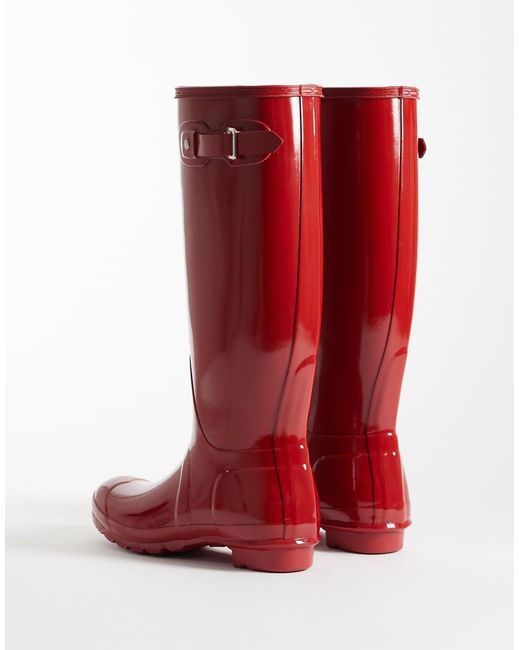 Hunter Red Original Tall Gloss Wellington Boots
