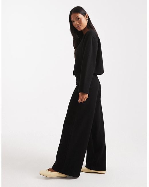 Miss Selfridge Black Super Soft Trouser Set