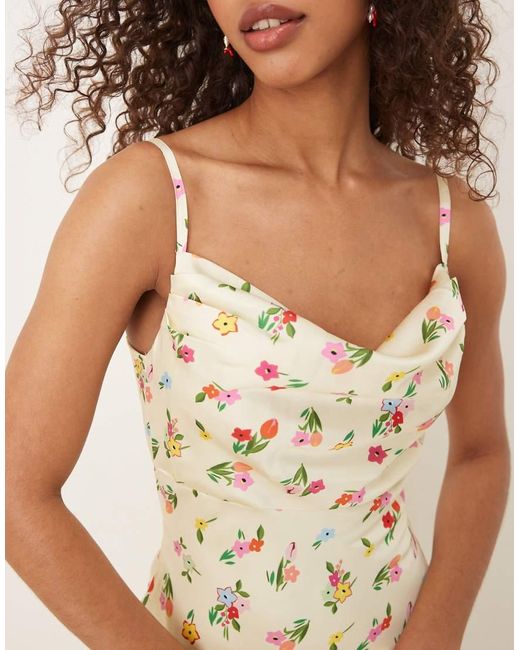 OMNES Natural Belle Floral Open Back Maxi Dress