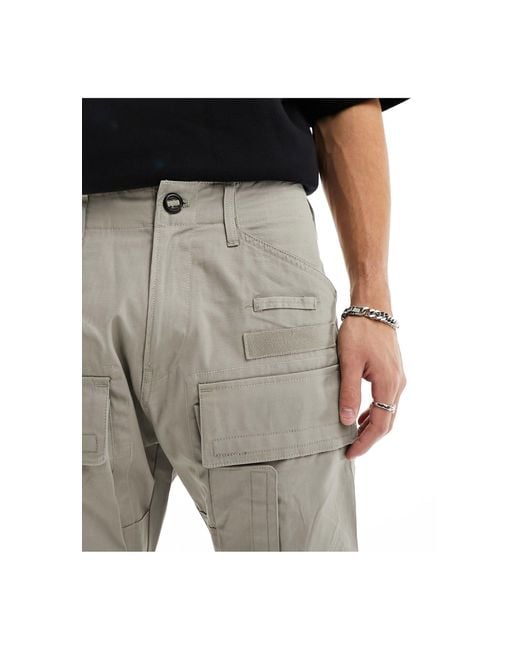 G-Star RAW Black 3d Tapered Cargo Trousers for men