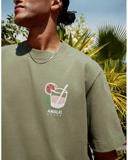 Camiseta Corta Con Estampado De Ciudad En La Espalda De Abercrombie & Fitch de hombre de color Green