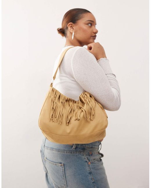 Motel Blue Teria Fringe Detail Slouchy Bag