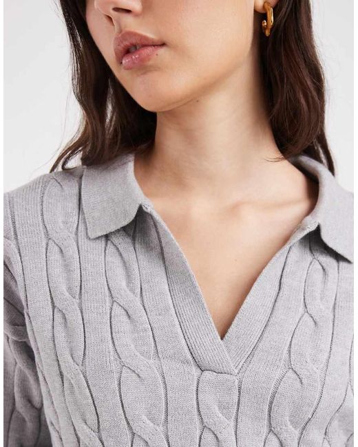Cotton On Gray Luxe Collar Sweater