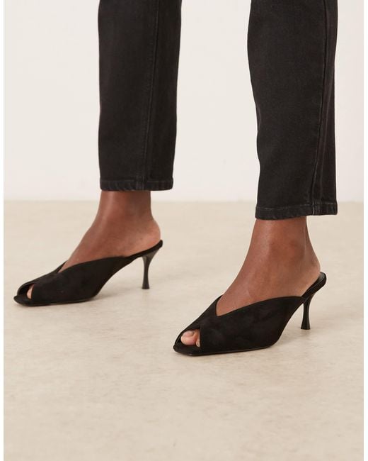Raid Black Sonika Kitten Heel Mules