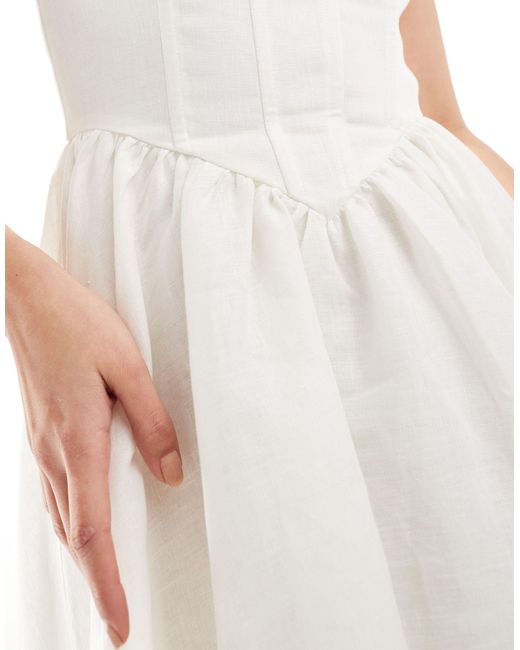 EVER NEW White Corset Style Mini Dress