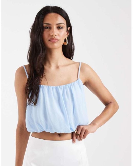 ASOS Blue Chiffon Bubble Cami Top