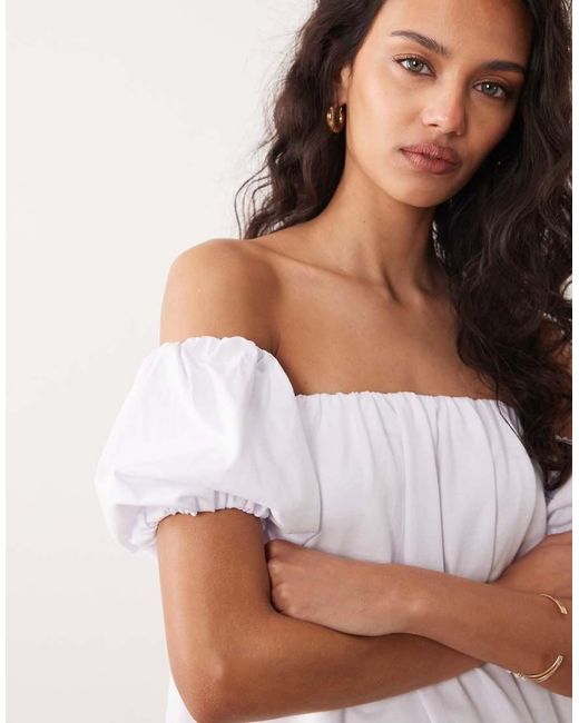 ASOS Pink Off Shoulder Mini Dress