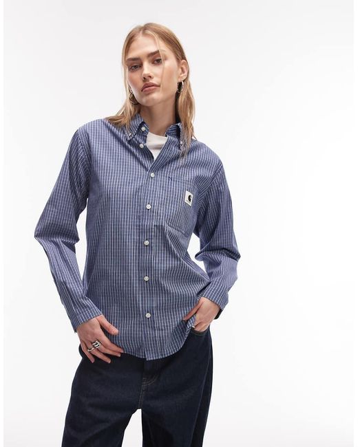 Carhartt Blue Groff Long Sleeve Shirt