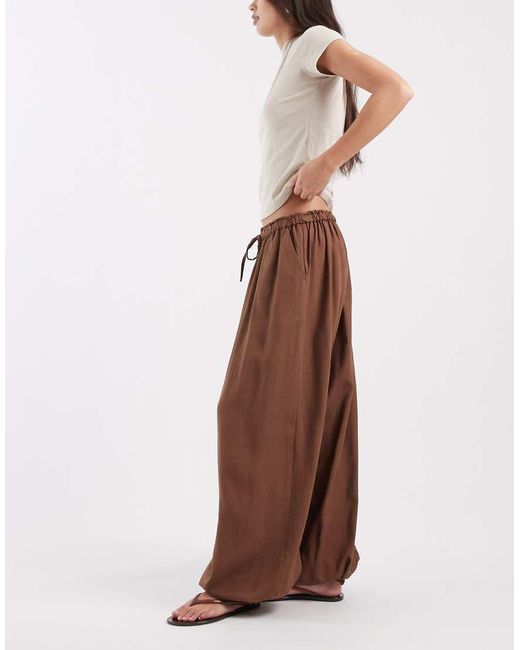 ASOS Brown Pull On Balloon Trousers