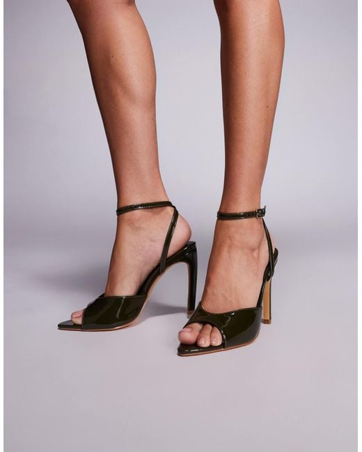 Public Desire Brown Caught On Heeled Sandals