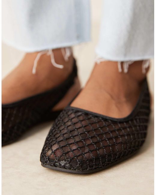 ASOS Gray Lisse Point-toe Slingback Ballet
