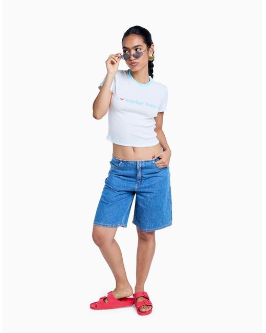 Roxy White Sea You Later Fitted Tshirt