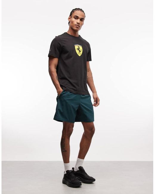 PUMA Black Scuderia Ferrari Shield Tee for men
