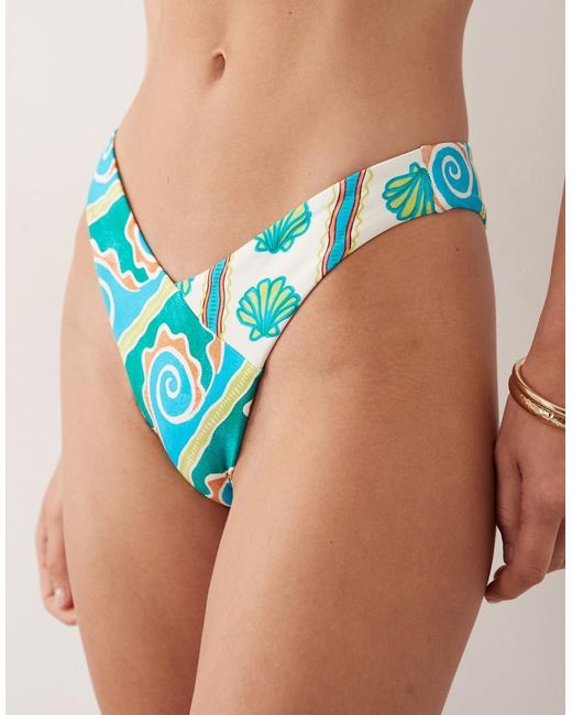 Billabong Blue Shell Print V Bikini Bottoms