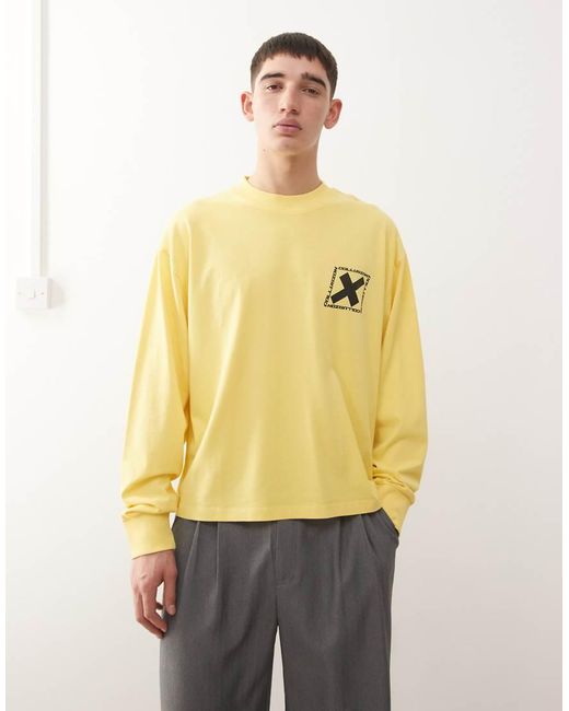 Collusion Yellow Printed T-shirt for men