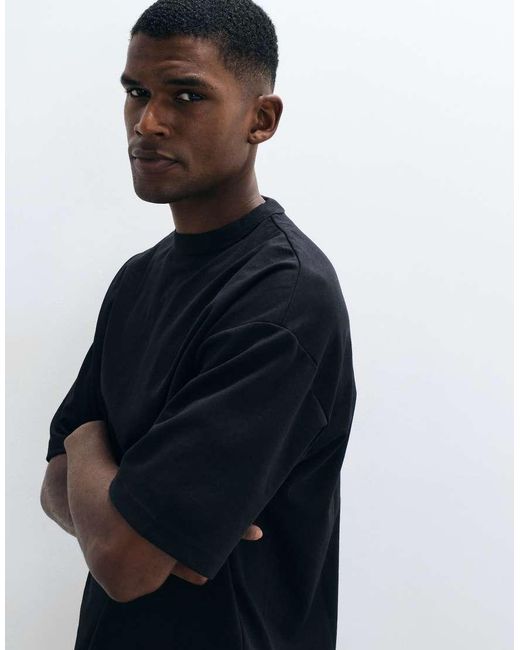 ASOS Black Breathemax Heavyweight Oversized T-Shirt for men