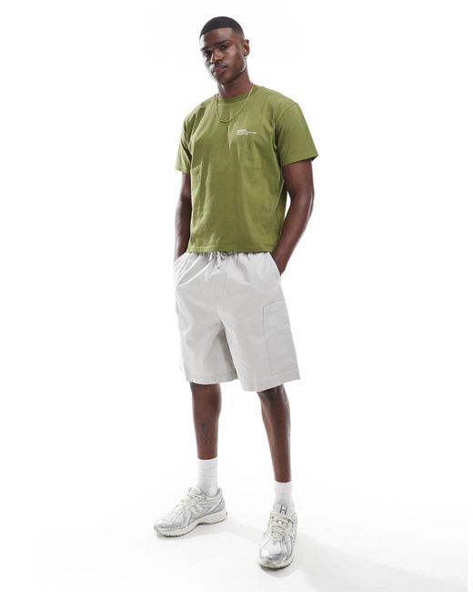 ASOS Green Mid Length Cargo Shorts With Patch Detail for men