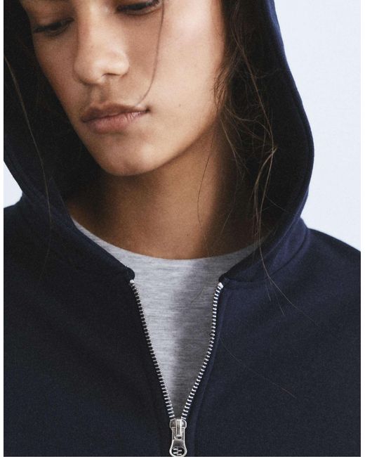Sweat à capuche avec fermeture éclair Pull&Bear en coloris Blue