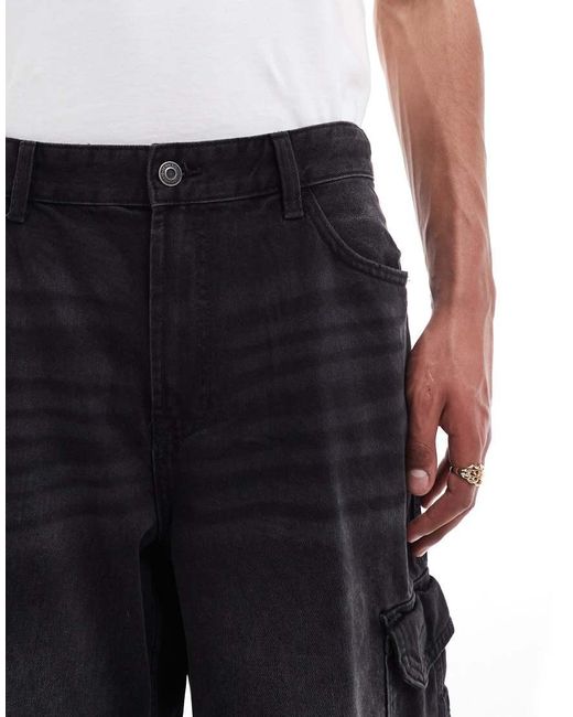 Pantaloncini Cargo Neri di Bershka in White da Uomo