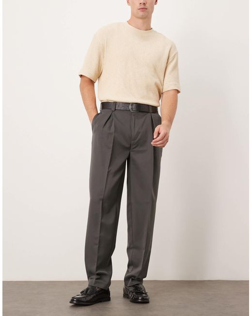 ASOS Natural Smart Oversized Tapered Pants for men