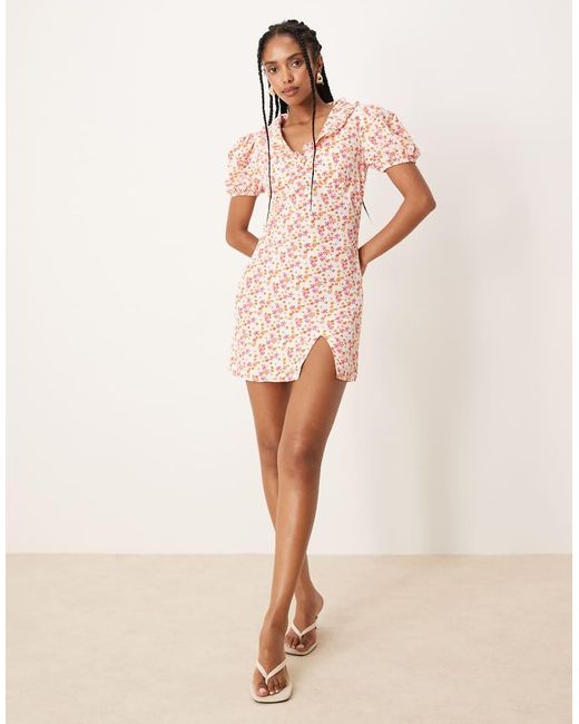 Glamorous Pink V Neck Mini Dress