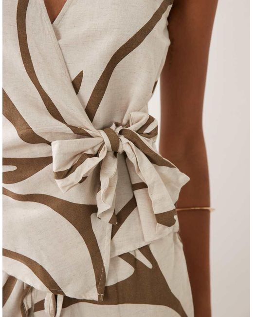 Vila White Linen Touch Tie Front Sleeveless Top Co-ord