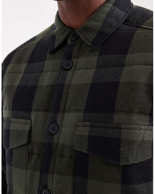 Only & Sons Black Quilted Check Jacket for men