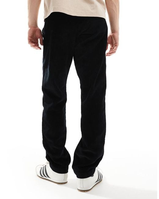 Jack & Jones Black Loose Fit Drawstring Cord Trouser for men