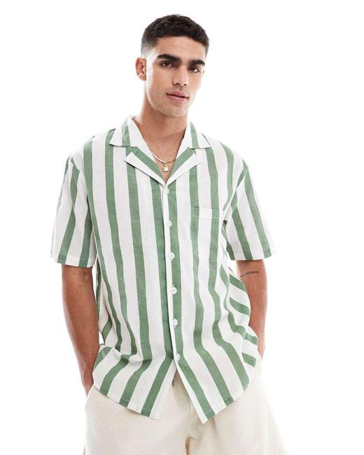 Sol Beach Green Stripe Beach Shirt for men