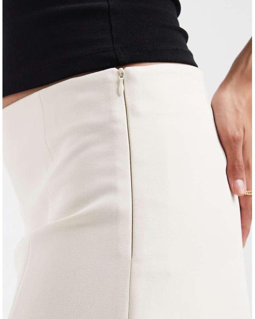 ASOS White Mini Skirt With Notch Hem Details