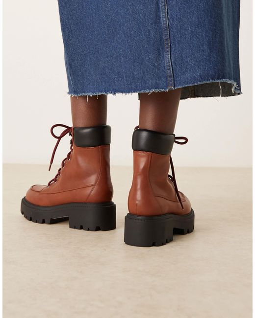 ASOS Blue Author Lace-up Worker Boots