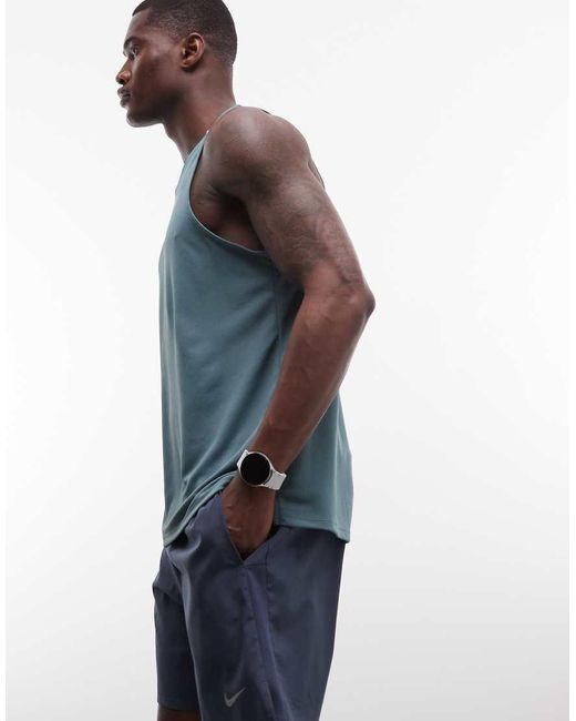 Nike Blue Miler Dri-fit Vest for men