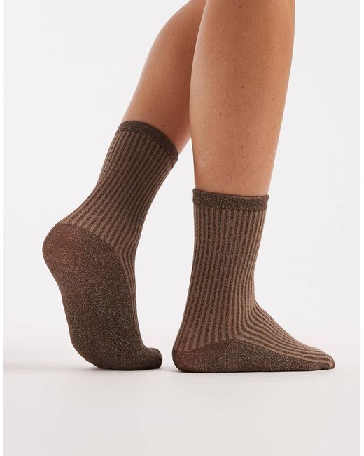 Pieces Brown Glitter Socks