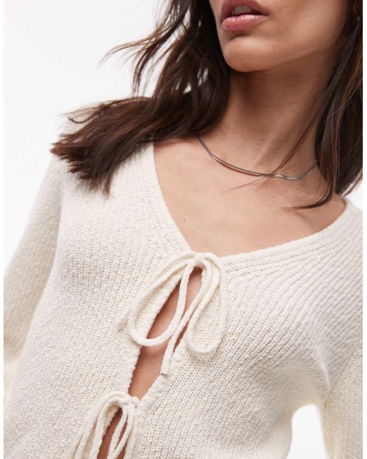 & Other Stories Natural – strukturierte strickjacke