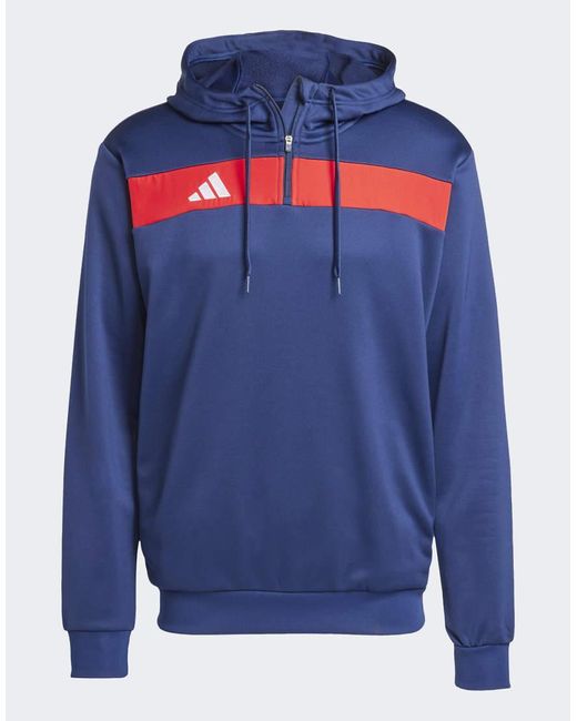 Adidas Originals Blue Adidas Football Tiro 25 Essentials Sweat Hoodie for men