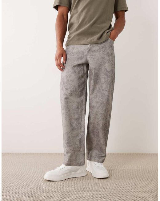 ASOS Natural Loose Straight Trouser for men