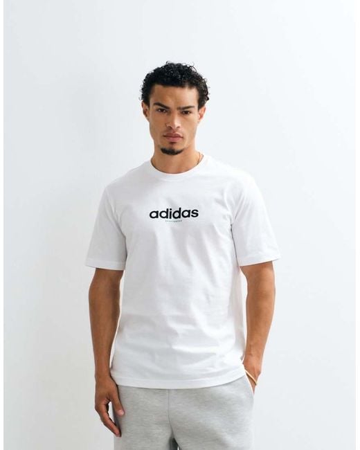 Adidas Originals White Adidas Training T-Shirt With Football Back Print for men
