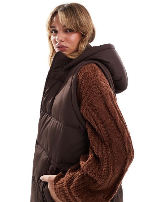 Threadbare Blue 2 In 1 Zip Off Longline Gilet And Puffer Coat In