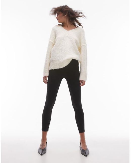 Leggings Negros De Corte Slim De Mango de color Black