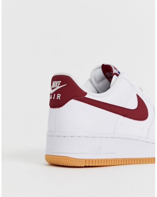 Nike Air Force 1 Sneakers Met Rood Swoosh logo En Rubberen Zool in het Blauw voor heren Lyst NL