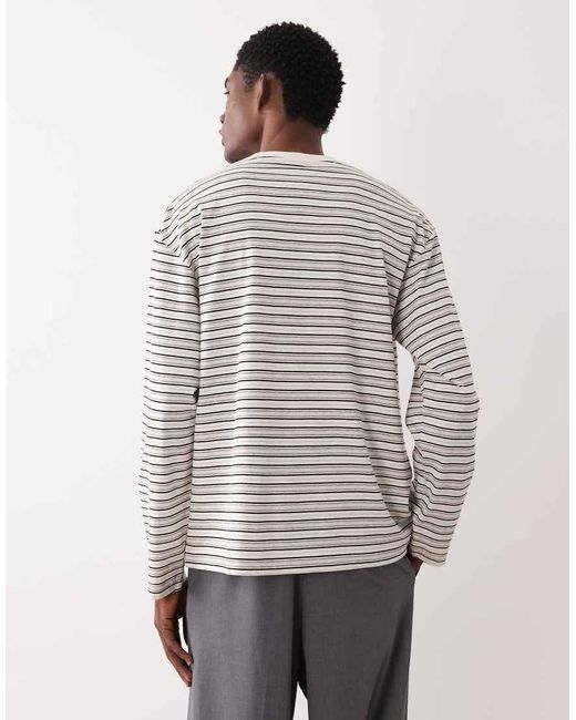 ARKET Gray Stripe Long Sleeve T-shirt for men