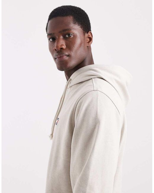 Tommy Hilfiger Natural Chest Flag Logo Hoodie for men