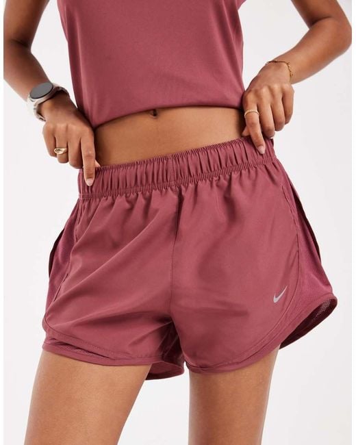 Nike Red Tempo Dri-Fit Mid Rise 3 Inch Short